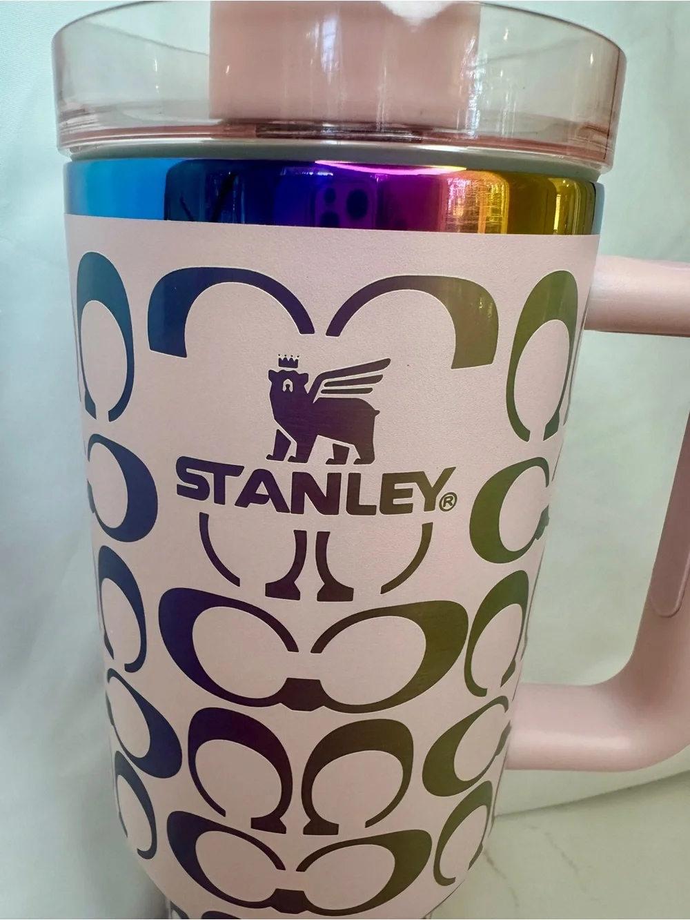 Stanley x Coach 40oz Tumbler Pink Oil Slick NIB - Picture 3 of 5